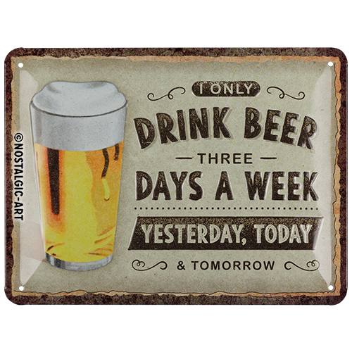nostalgic-art-drink-beer-three-days-targa-in-metallo-15x20-cm image 1