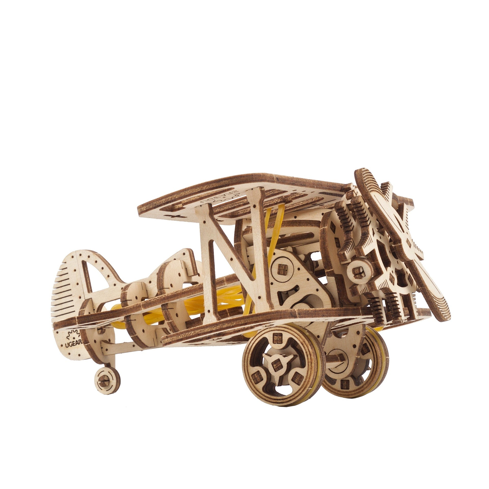ugears-mini-biplane-mini-biplano-meccanico-in-legno-da-costruire image 2