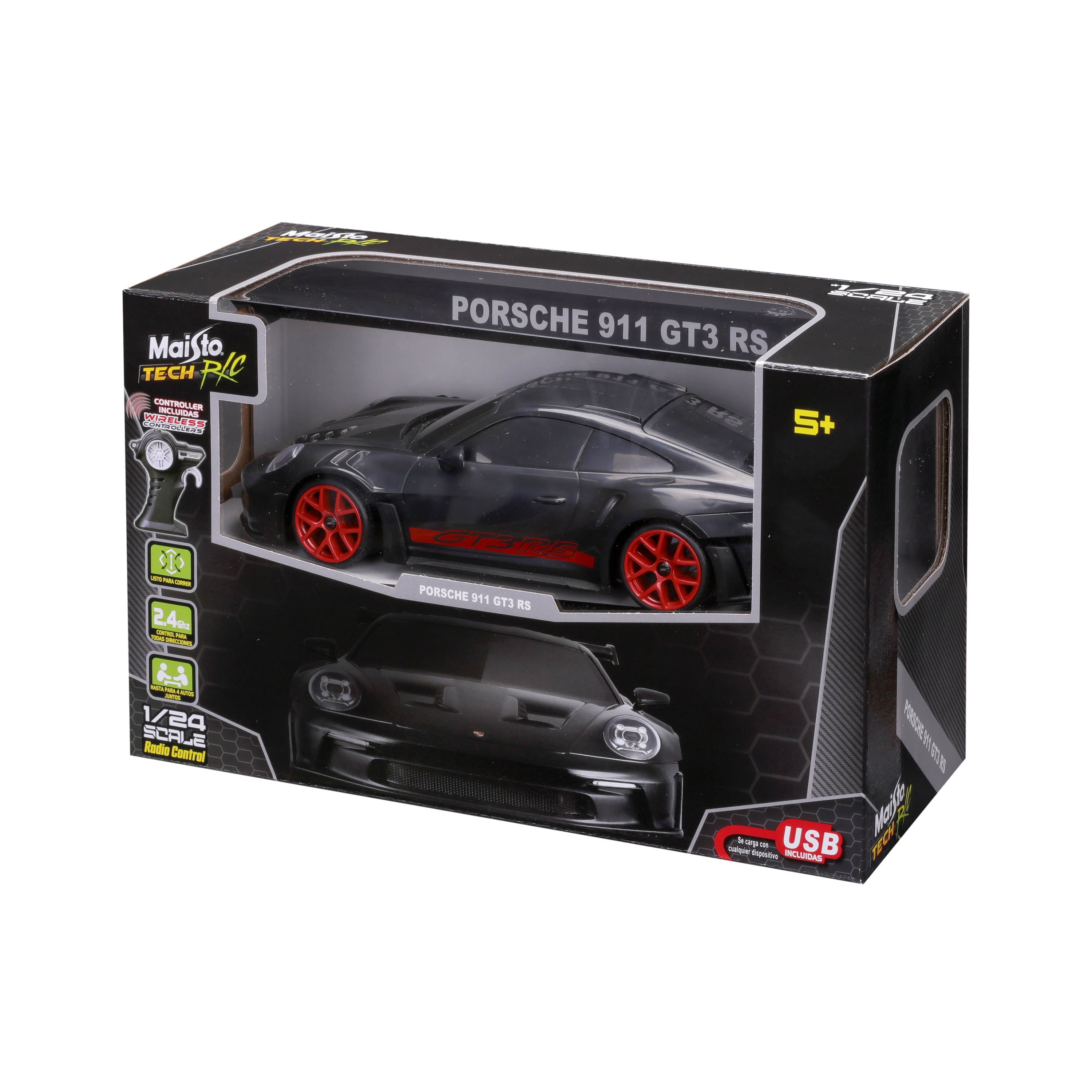 maisto-tech-porsche-911-gt3-rs-radiocomandata-1-24-special-pack-nera image 1