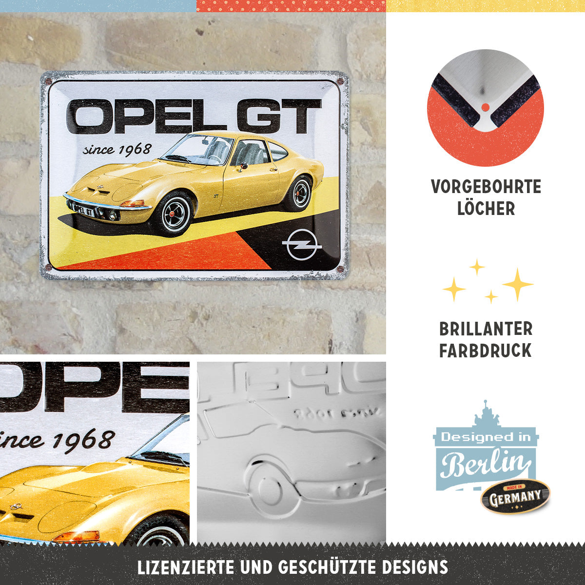 nostalgic-art-opel-gt-since-1968-targa-in-metallo-20x30-cm image 2