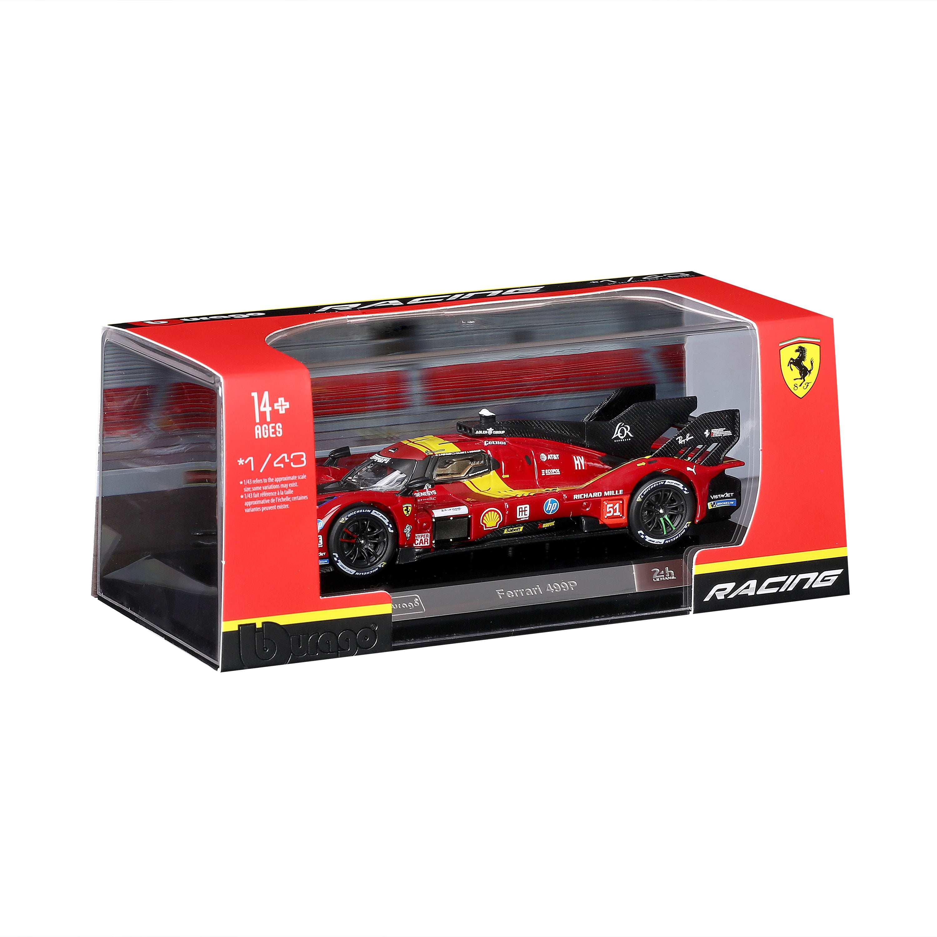 bburago-ferrari-499p-24h-lmh-hypercar-2025-n-51-scala-1-43-con-teca image 2