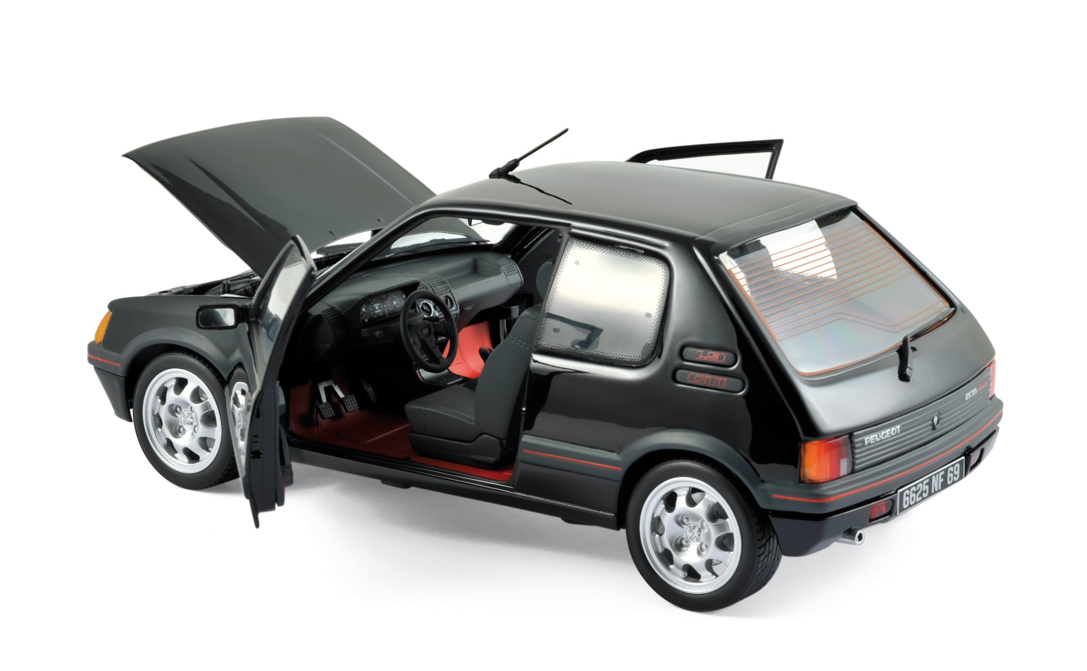 norev-peugeot-205-gti-1-9-1988-modellino-auto-1-18-nero-youngtimer image 2