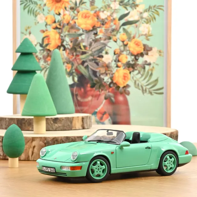 norev-porsche-911-speedster-964-1993-verde-menta-1-18-modellino-200-pz image 1