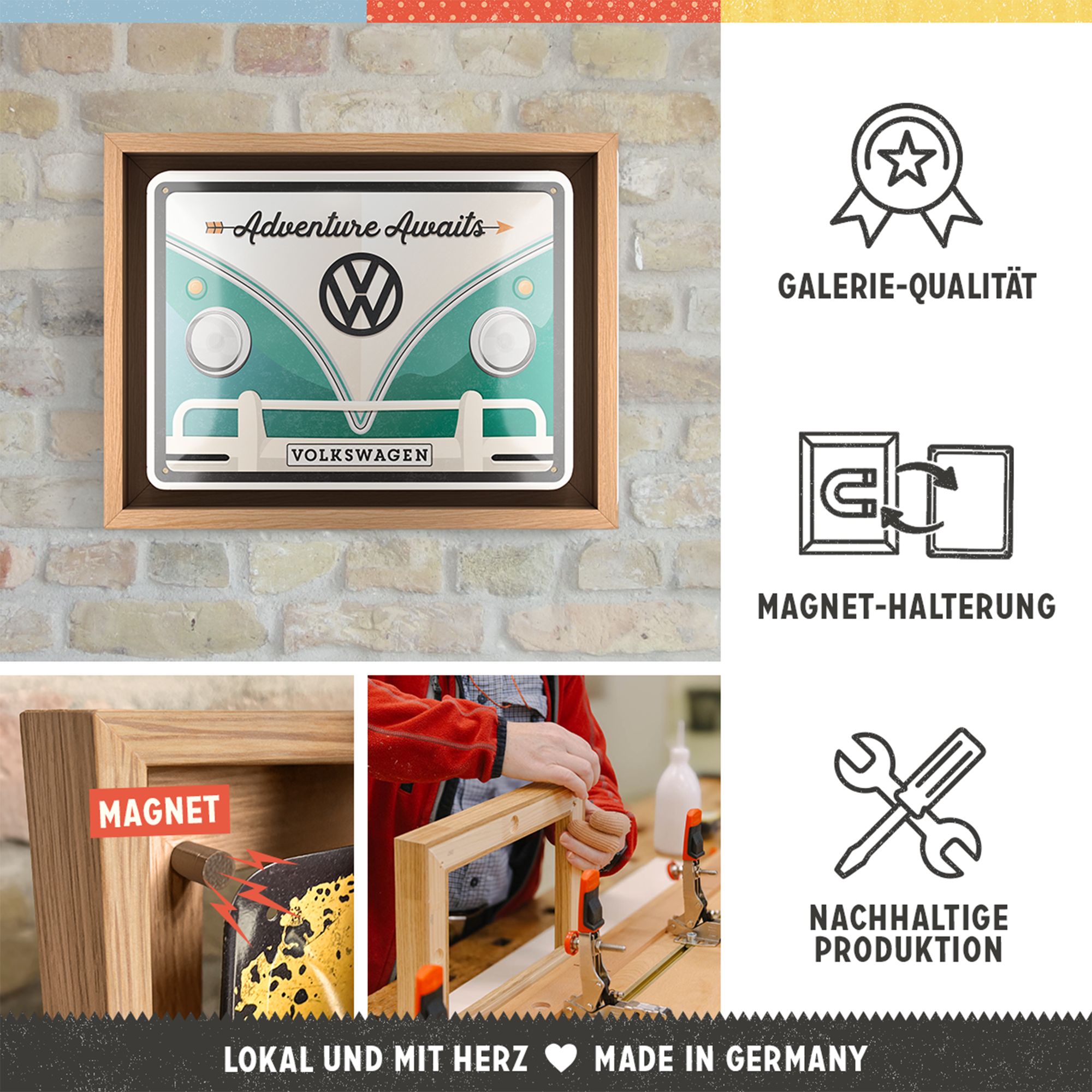 nostalgic-art-vw-bulli-adventure-awaits-cornice-n-frame-s-edition-18-5x24-cm image 3