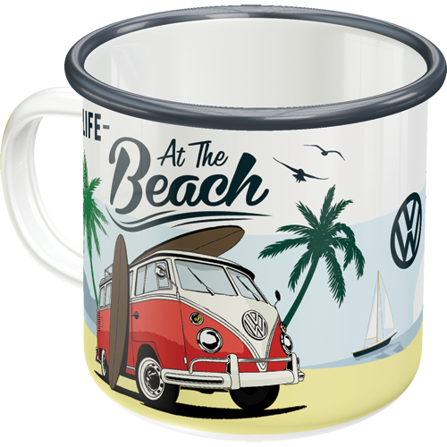 nostalgic-art-vw-bulli-beach-tazza-smaltata-360-ml-8x8-cm image 1