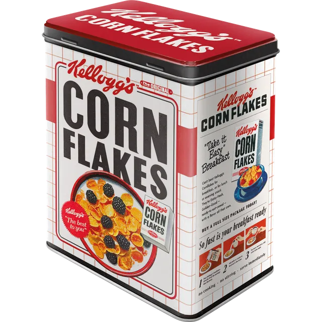 nostalgic-art-kellogg-s-corn-flakes-scatola-in-metallo-l-3-litri-10x14x20-cm image 1