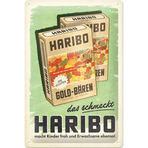 nostalgic-art-haribo-packung-das-schmeckt-targa-in-metallo-20x30-cm image 1