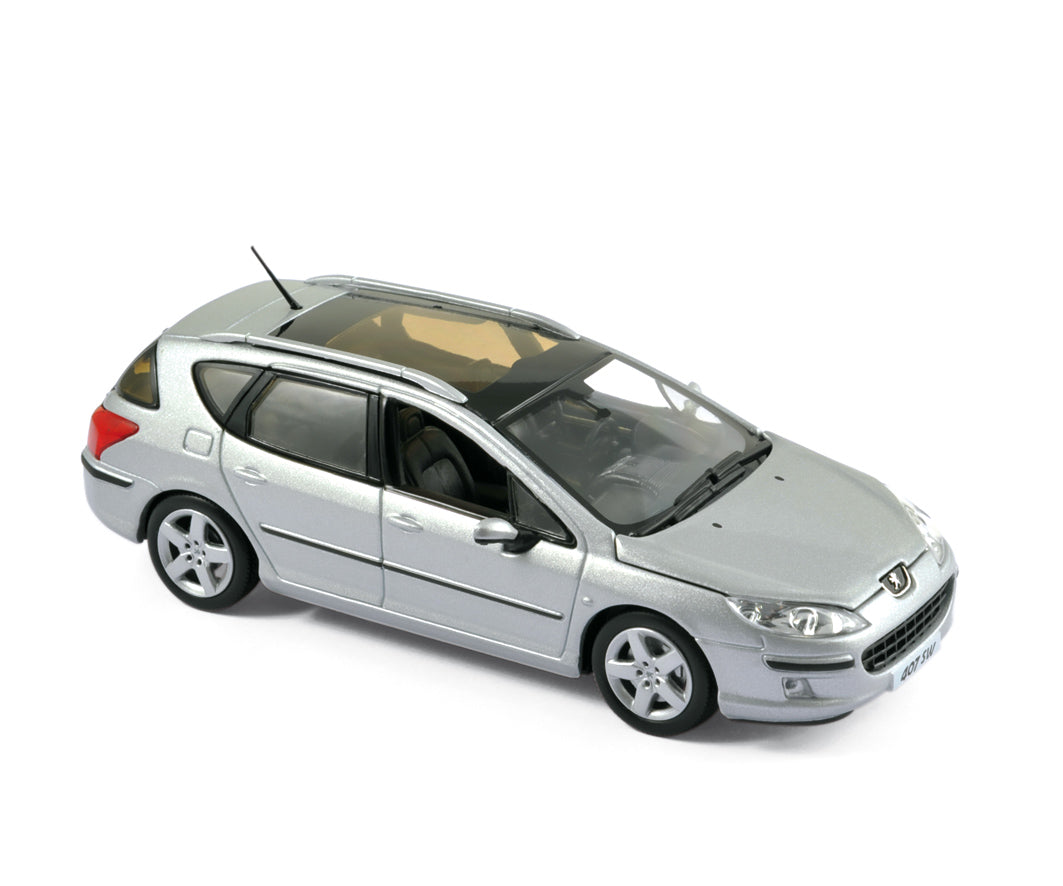 norev-peugeot-407-sw-2004-modellino-auto-1-43-argento-alluminio image 1