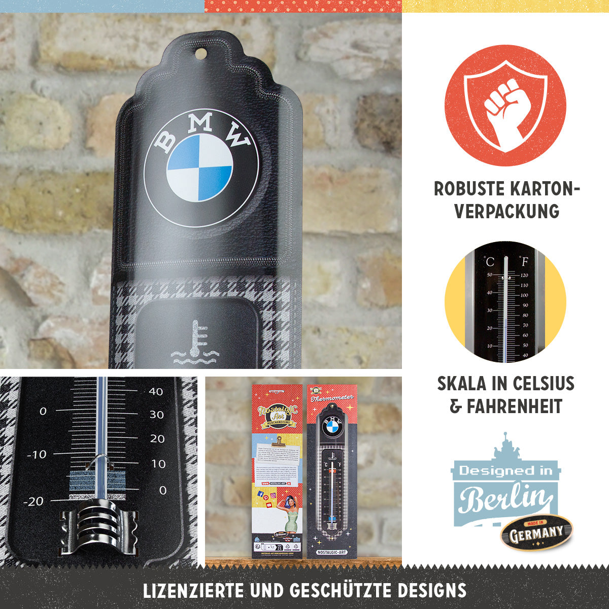 nostalgic-art-bmw-classic-pepita-termometro-retr-in-lamiera-6-5x28-cm image 3