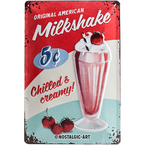 nostalgic-art-milkshake-targa-metallo-20x30-cm-goeffrata-retr image 1
