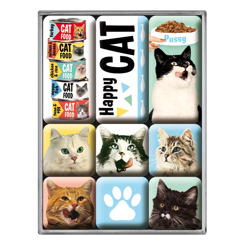 nostalgic-art-happy-cats-set-6-magneti-resina-7x9-cm-con-box image 1