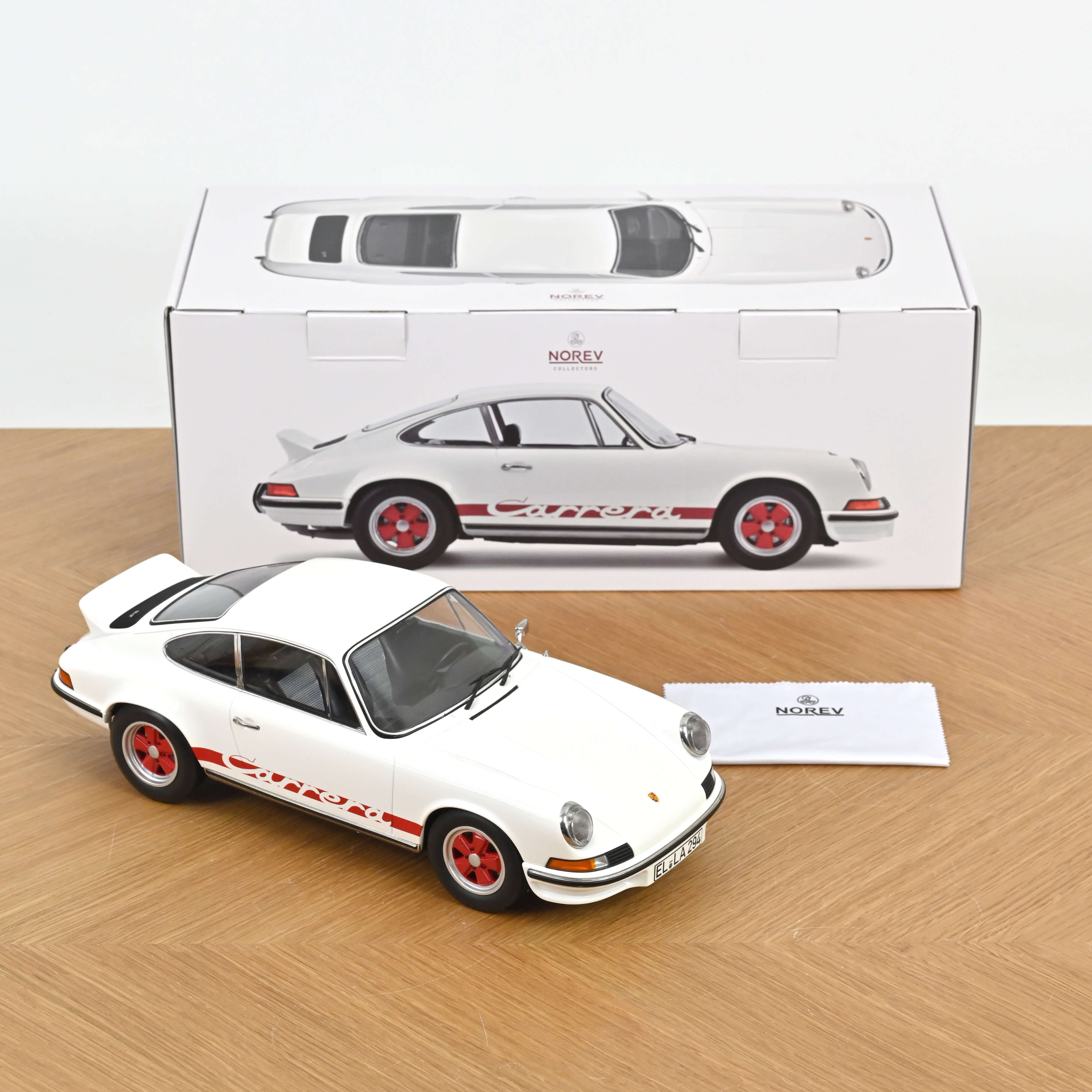 norev-porsche-911-carrera-rs-2-7-1973-grand-prix-blanc-et-rouge-1-12-modellino-d image 6