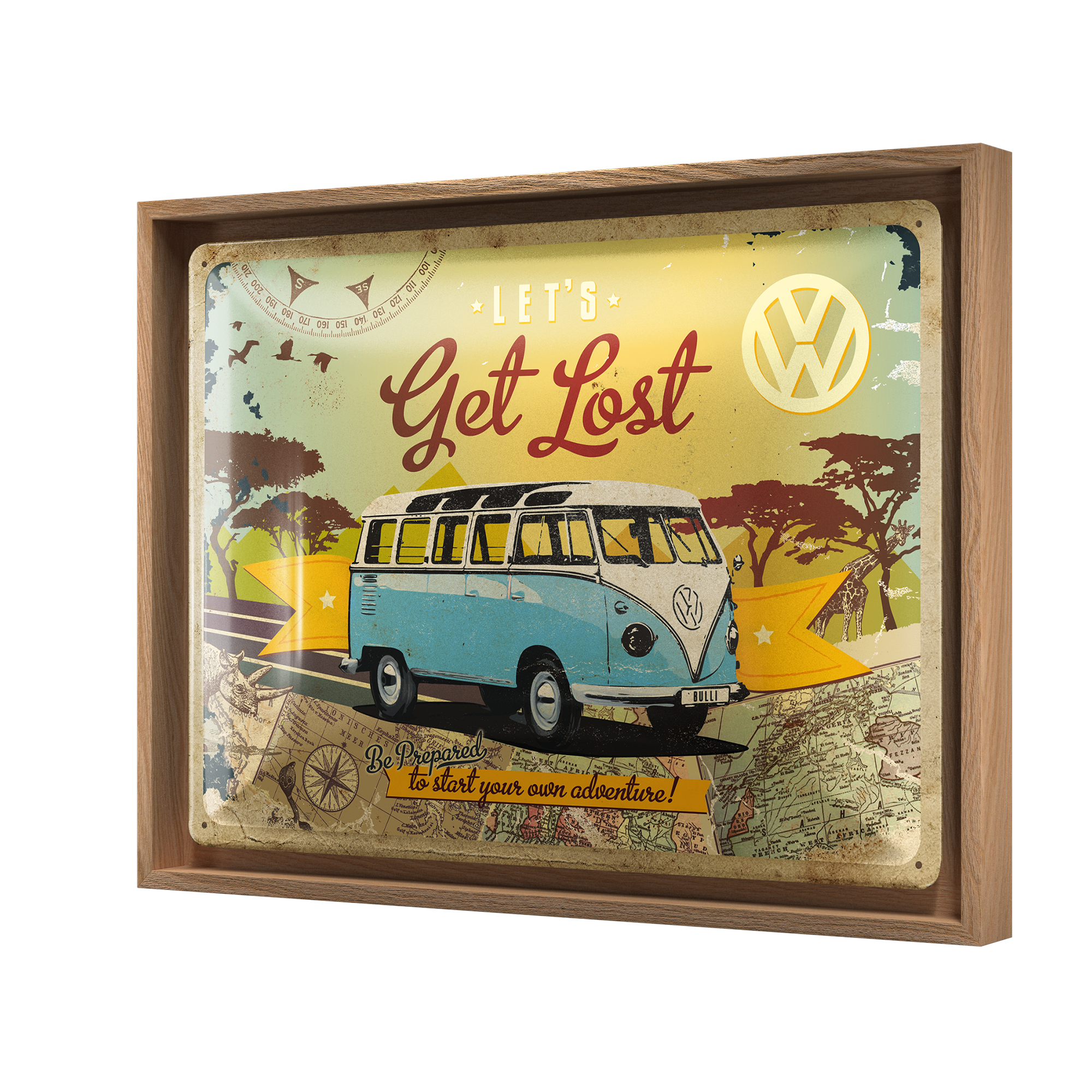 nostalgic-art-vw-bulli-let-s-get-lost-cornice-n-frame-l-33-5x44-cm image 1