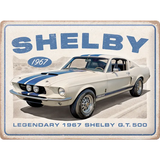 nostalgic-art-shelby-1967-gt-500-targa-in-metallo-30x40-cm image 1