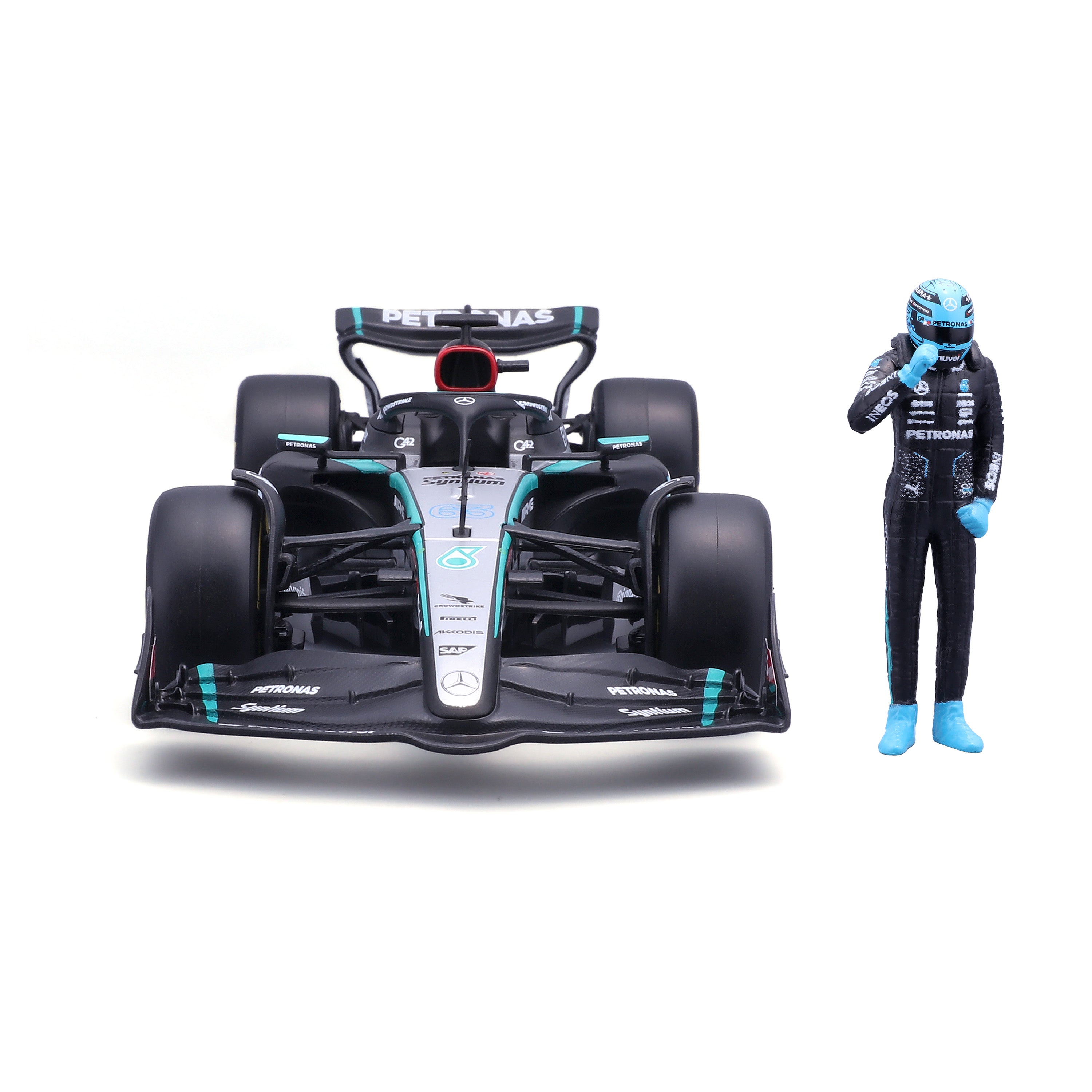bburago-mercedes-amg-w15-e-performance-63-russell-con-pilota-1-24-f1-2024 image 3