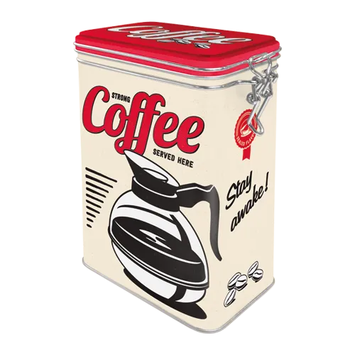 nostalgic-art-strong-coffee-served-here-scatola-in-metallo-con-coperchio-1l image 1