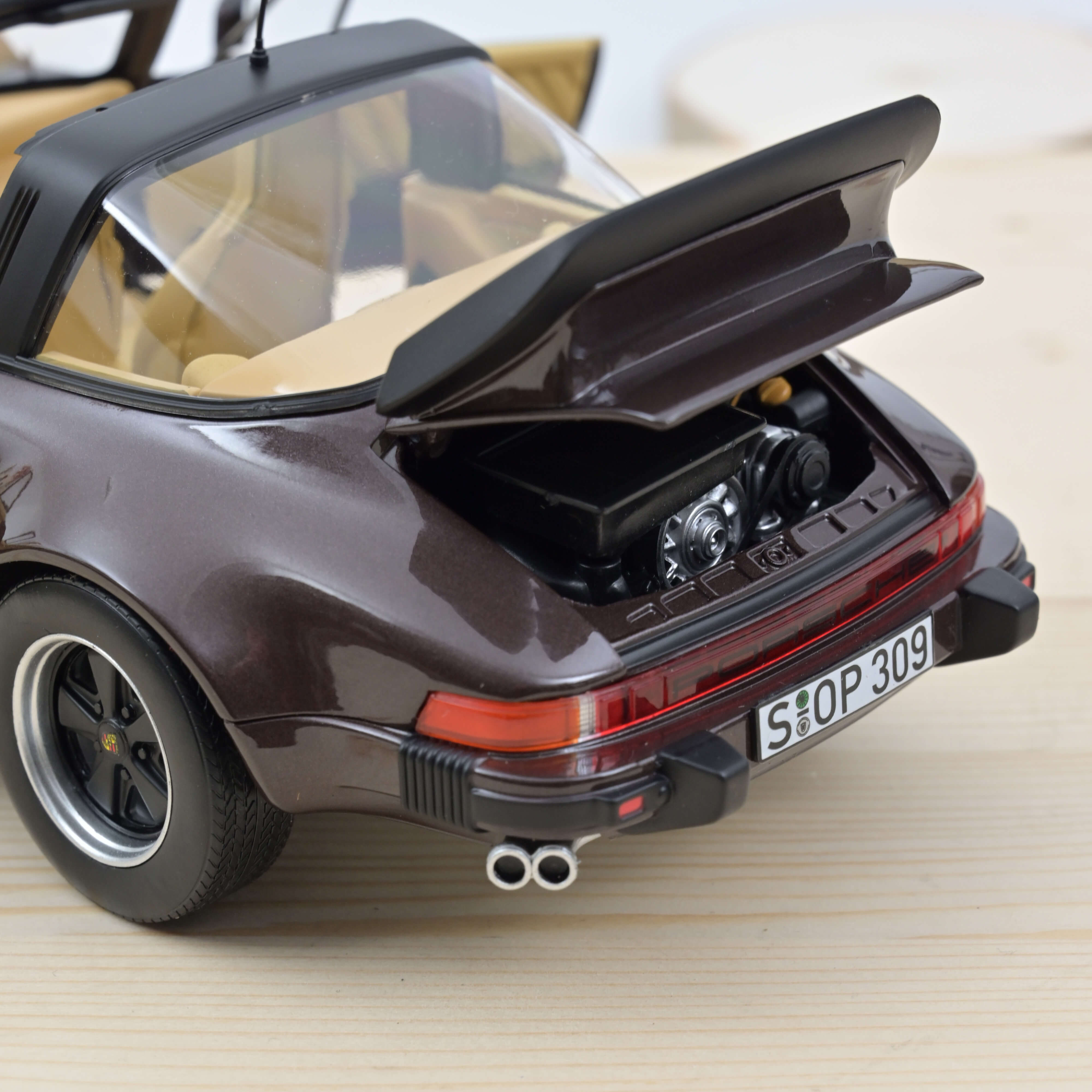 norev-porsche-911-turbo-targa-1987-marrone-espresso-1-18 image 4