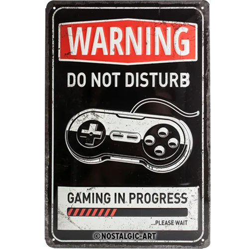nostalgic-art-gaming-in-progress-targa-in-metallo-20x30-cm image 1