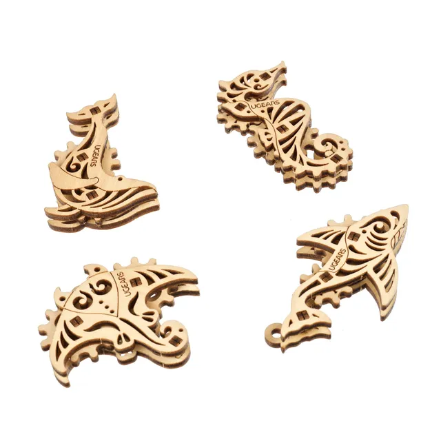 ugears-u-fidgets-pacific-ocean-set-4-animali-marini-in-legno image 1
