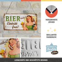 nostalgic-art-bier-dabei-eintritt-frei-insegna-in-metallo-da-appendere-10x20-cm image 4