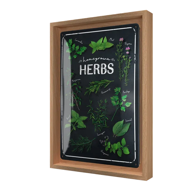 nostalgic-art-homegrown-herbs-special-edition-targa-metallo-con-cornice-n-frame- image 1