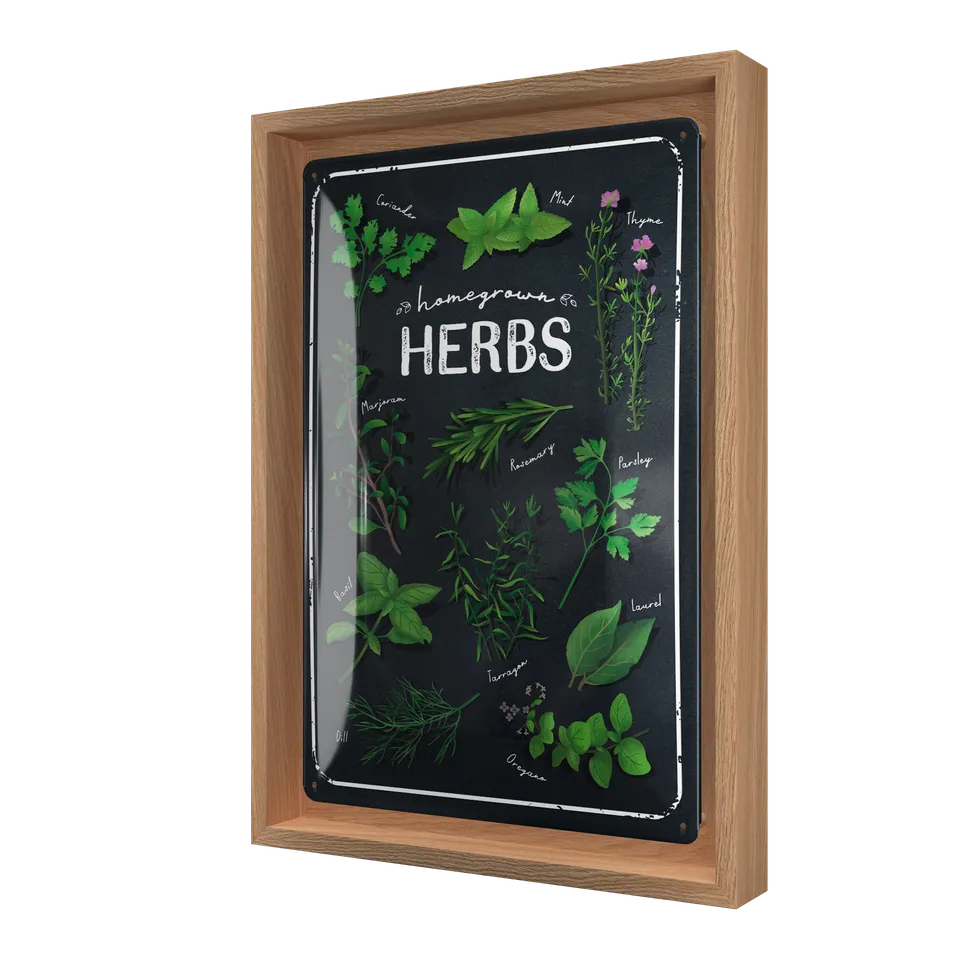 nostalgic-art-homegrown-herbs-special-edition-targa-metallo-con-cornice-n-frame- image 1