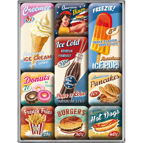 nostalgic-art-american-diner-set-magneti-7x9x2-cm image 1