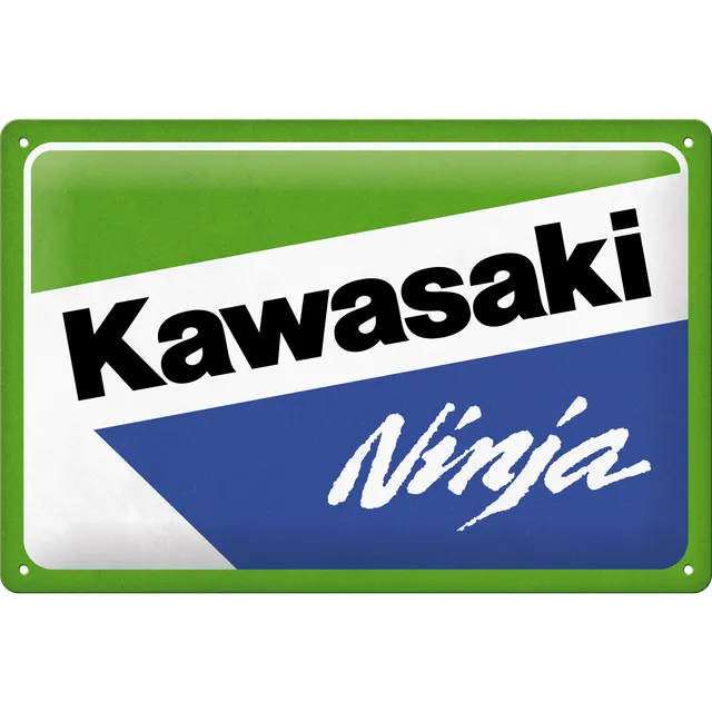 nostalgic-art-kawasaki-ninja-targa-in-metallo-20-x-30-cm image 1