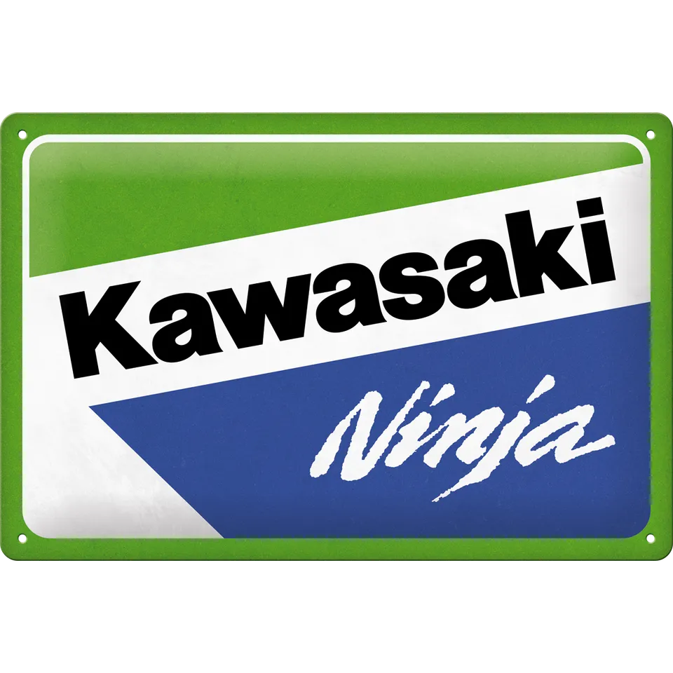 nostalgic-art-kawasaki-ninja-targa-in-metallo-20-x-30-cm image 1