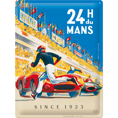 nostalgic-art-24h-le-mans-racing-poster-blue-targa-in-metallo-30x40-cm image 1