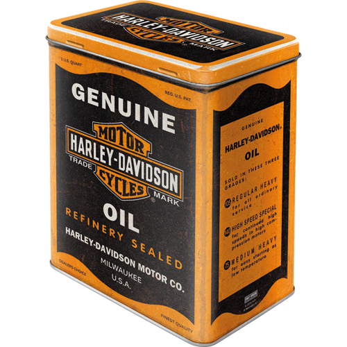 nostalgic-art-harley-davidson-genuine-oil-scatola-latta-3-litri image 1