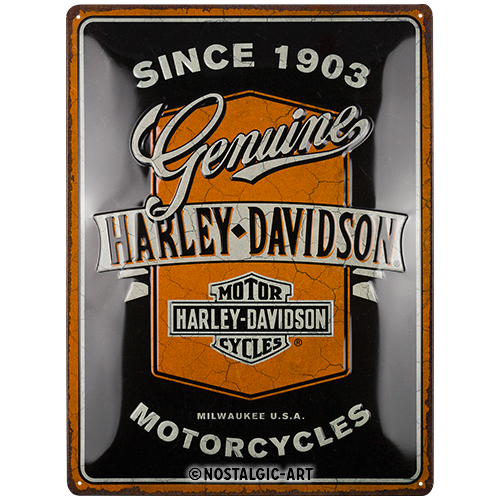 nostalgic-art-harley-davidson-genuine-motorcycles-targa-in-metallo-30x40-cm image 2