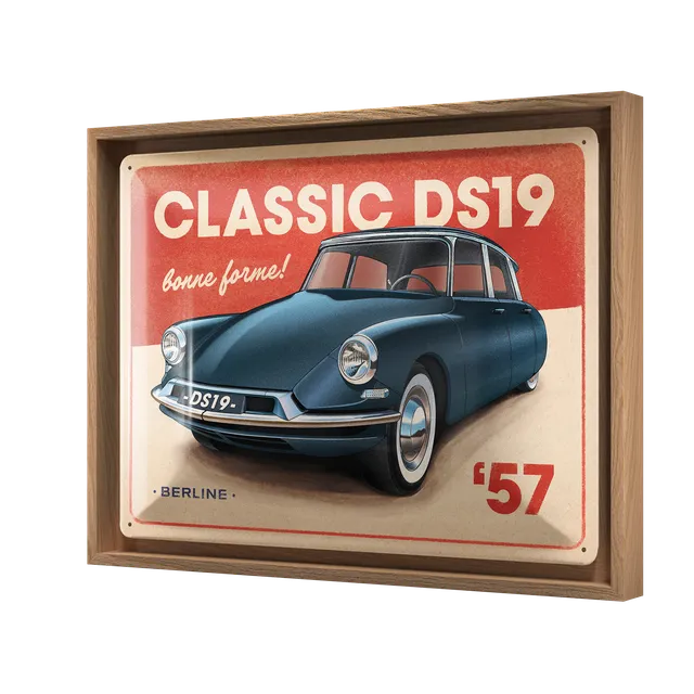 nostalgic-art-ds-classic-ds19-berline-n-frame-l-edition-targa-con-cornice-33-5-x image 1