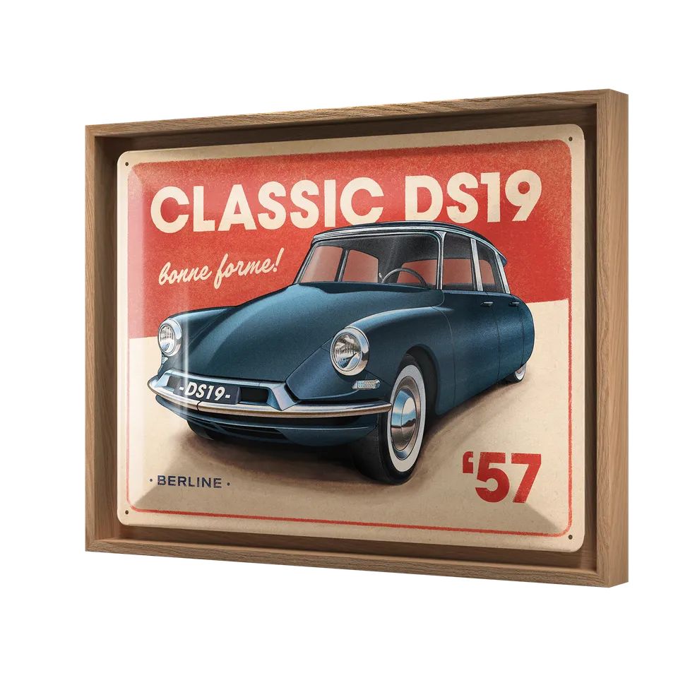 nostalgic-art-ds-classic-ds19-berline-n-frame-l-edition-targa-con-cornice-33-5-x image 1