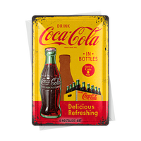 nostalgic-art-coca-cola-in-bottles-yellow-cartolina-in-metallo-10x14-cm image 2