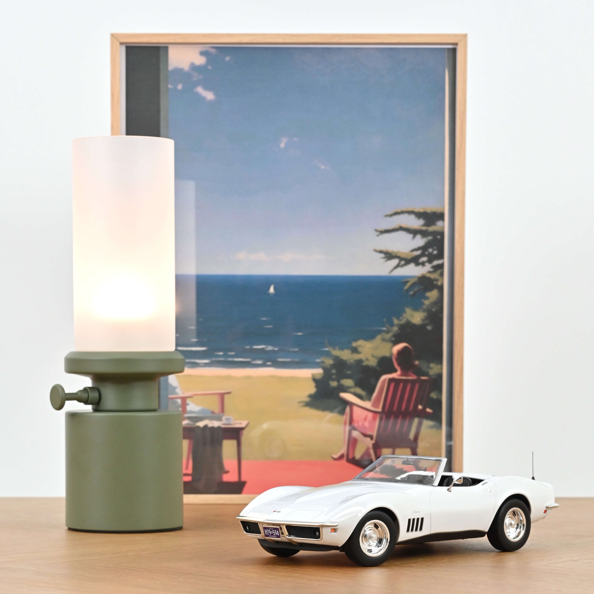 norev-chevrolet-corvette-c3-convertible-1969-can-am-white-modellino-auto-1-18 image 1