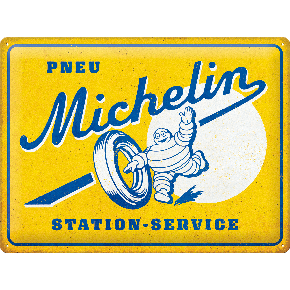 nostalgic-art-michelin-pneu-station-service-targa-metallo-30x40-cm image 1