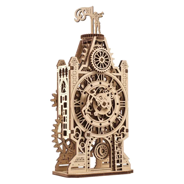 ugears-old-clock-tower-puzzle-3d-in-legno-meccanico image 1