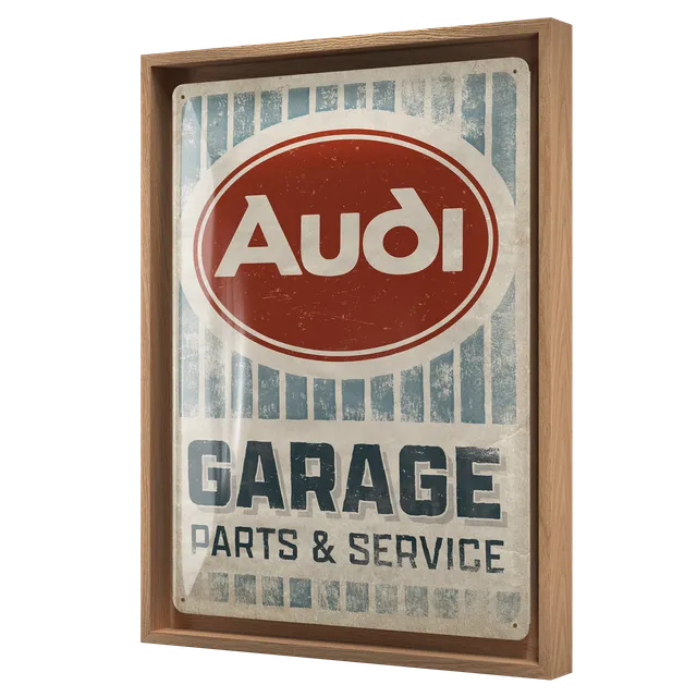 nostalgic-art-audi-garage-n-frame-l-edition-cornice-rovere-33-5x44-cm image 1