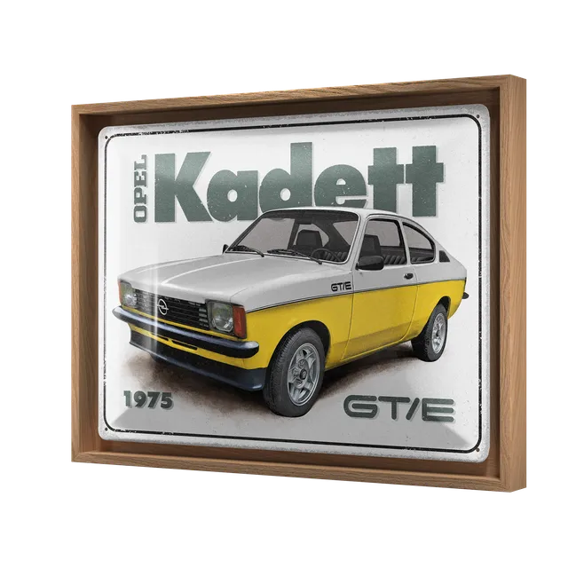 nostalgic-art-opel-kadett-gt-e-n-frame-l-edition-cornice-in-legno-con-insegna-in image 1
