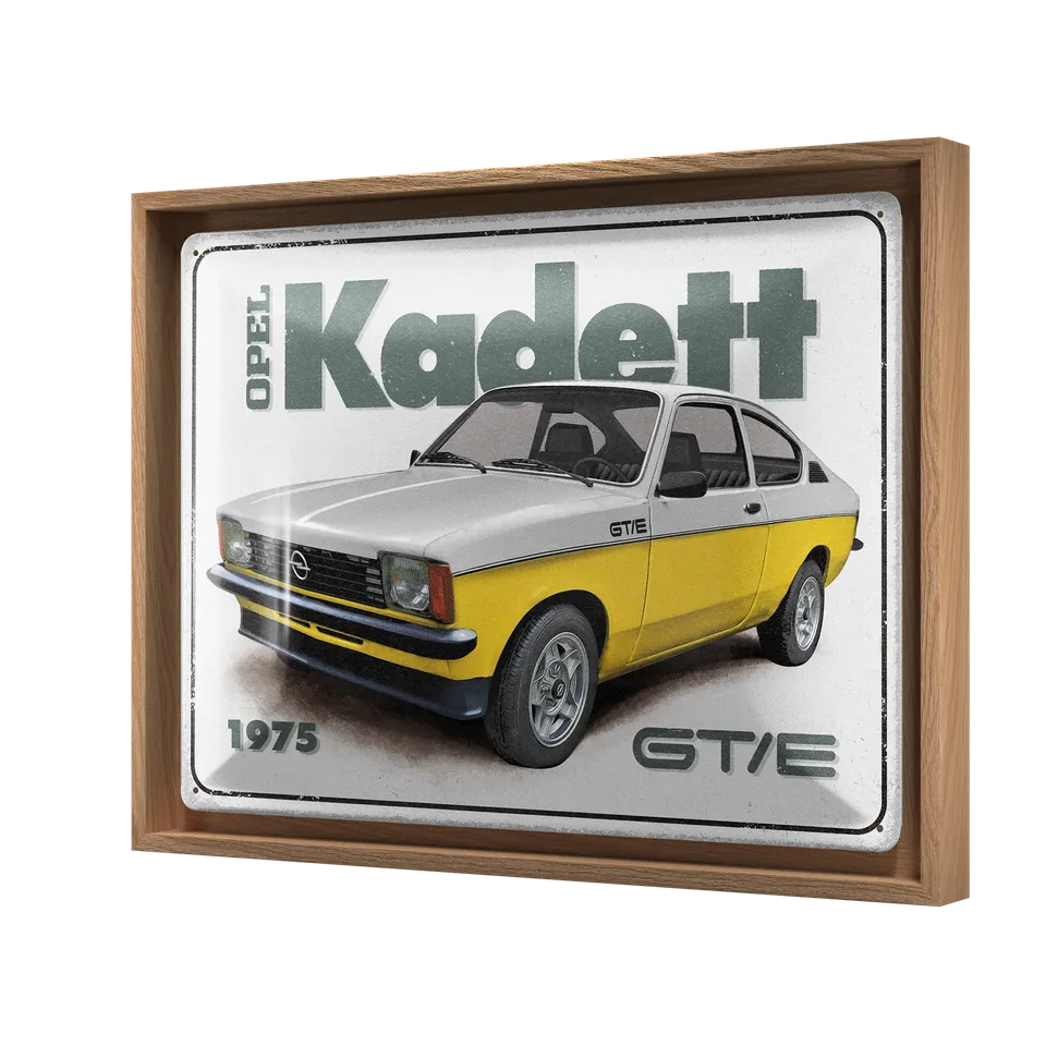 nostalgic-art-opel-kadett-gt-e-n-frame-l-edition-cornice-in-legno-con-insegna-in image 1