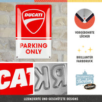 nostalgic-art-ducati-parking-only-targa-in-metallo-20x30-cm image 3