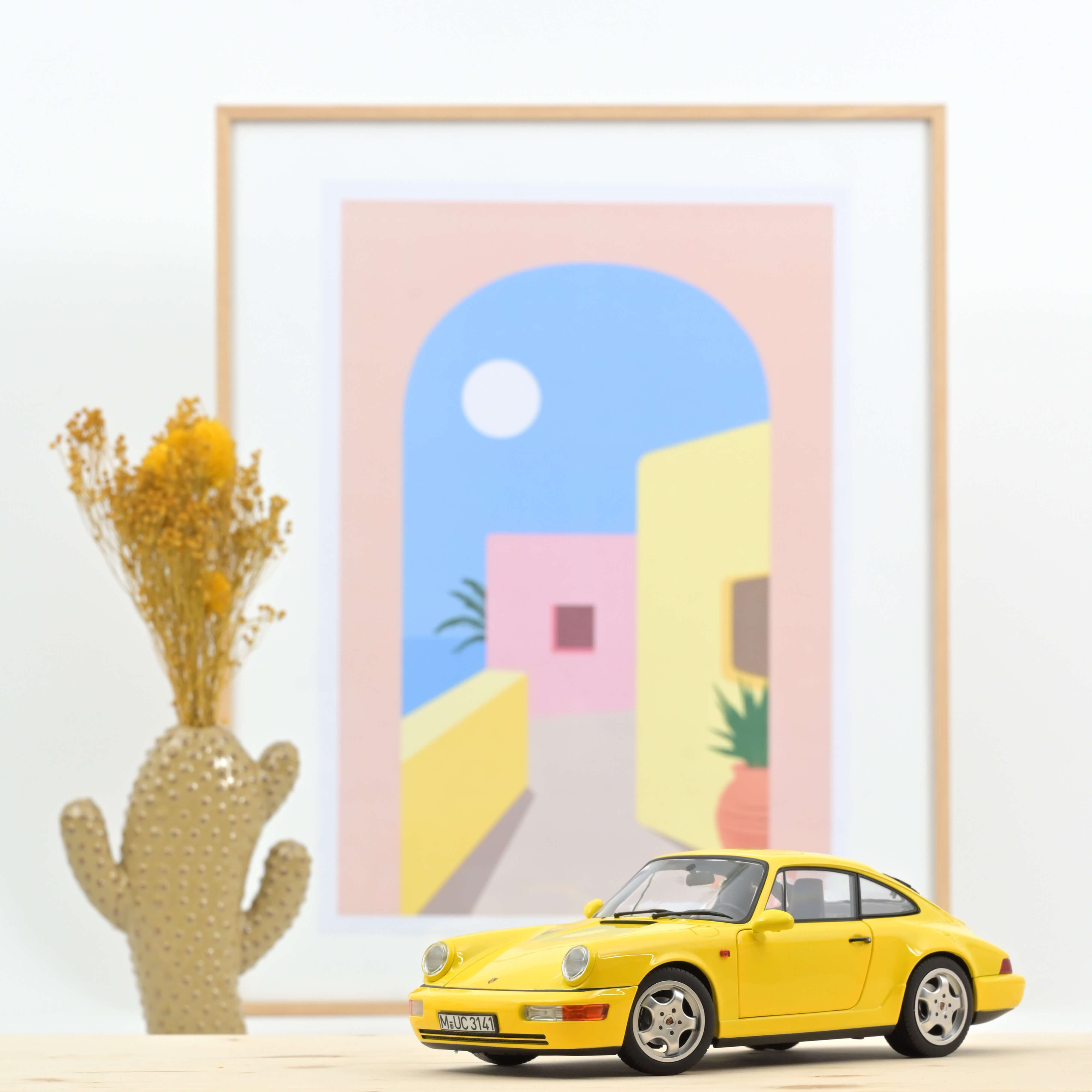 norev-porsche-911-carrera-2-1992-964-modellino-auto-1-18-giallo image 1