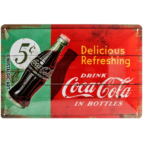 nostalgic-art-coca-cola-delicious-refreshing-green-targa-in-metallo-20x30-cm-2 image 1
