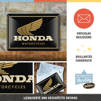 nostalgic-art-honda-mc-motorcycles-gold-metal-card-10x14-cm image 3