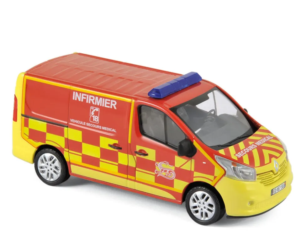 norev-renault-trafic-2014-pompiers-infirmier-modellino-auto-1-43 image 1