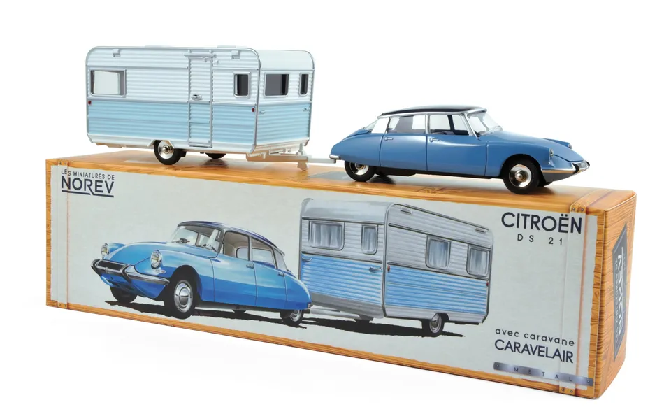 norev-citro-n-ds-21-caravane-caravelair-blu-monte-carlo-1-43-set image 1