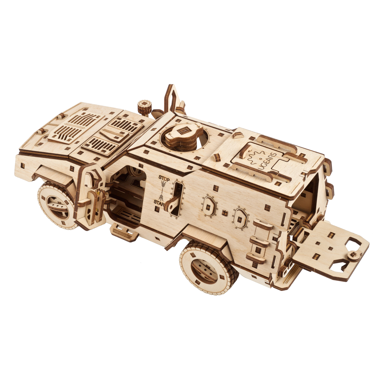 ugears-dozor-b-combat-vehicle-kit-meccanico-in-legno-assemblabile-veicolo-corazz image 2