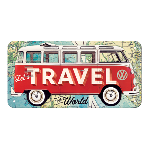 nostalgic-art-vw-bulli-let-s-travel-the-world-targa-da-appendere-10x20-cm image 3