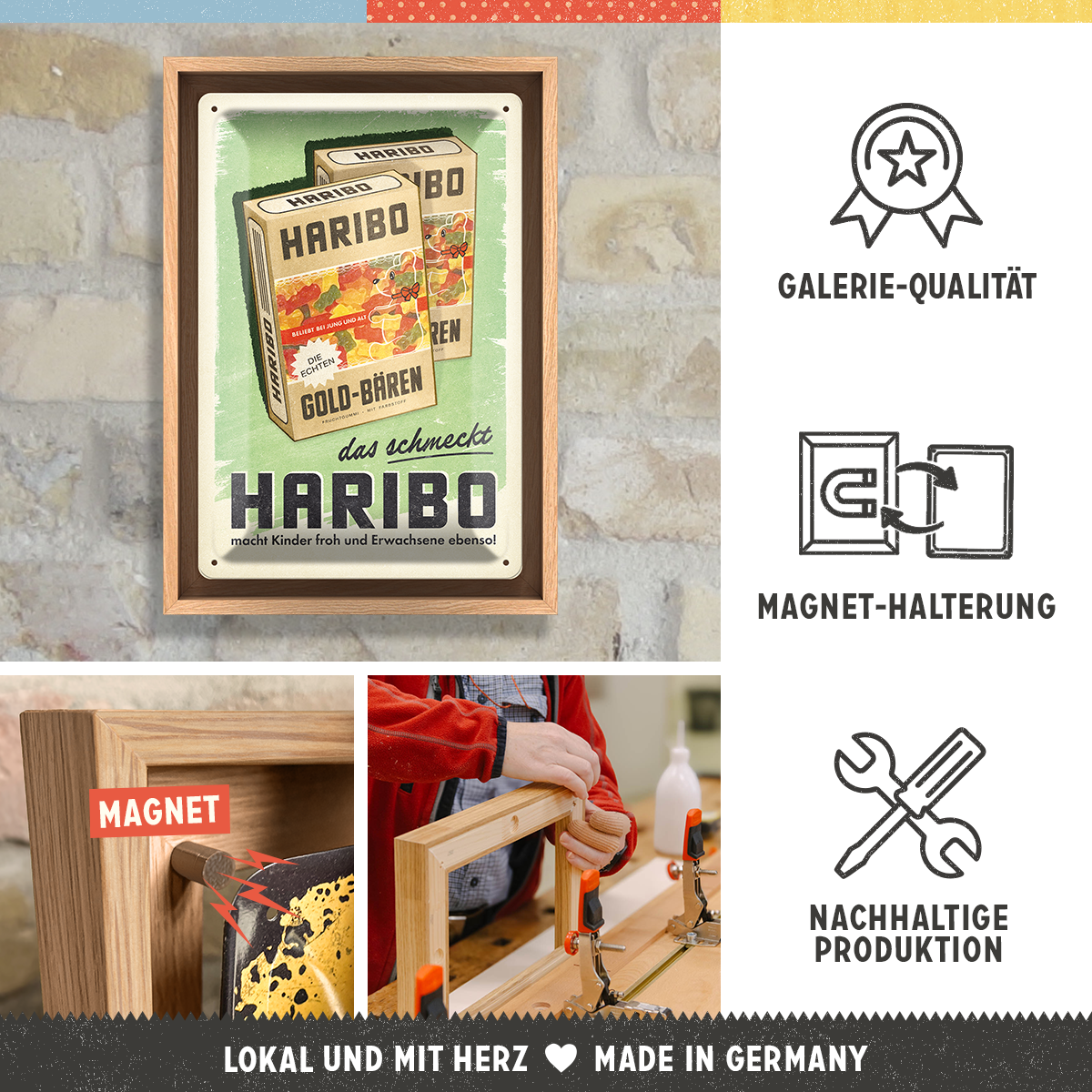 nostalgic-art-haribo-packung-n-frame-m-edition-cornice-in-legno-insegna-in-metal image 3